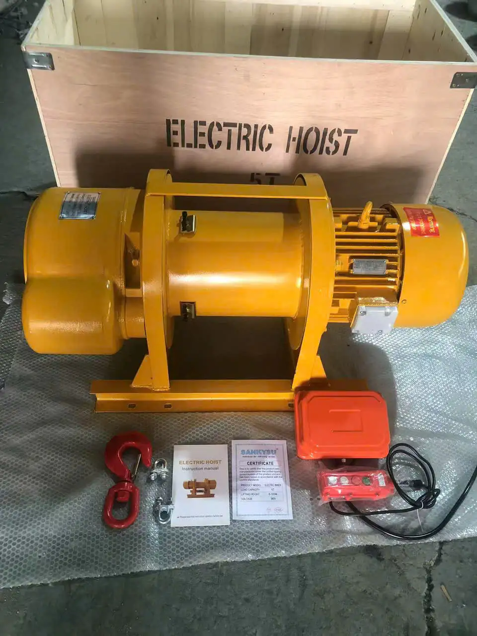 Tời kéo mặt đất SANKYSU KCD3000 1500/3000kg 380V nâng hạ vật liệu công trình
